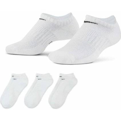 NIKE EVERYDAY CUSHIONED UNI WHITE PONOŽKY 3 BALENIE