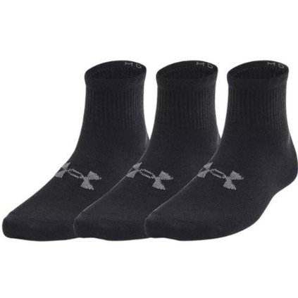 UNDER ARMOUR ESSENTIAL 3 PCK BLACK PONOŽKY