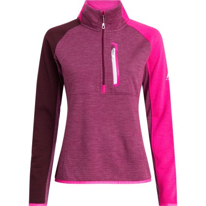 MCKINLEY SEKANI II MIDDLELAYER WOOL FLEECE W BURGUNDY PINK MIKINA