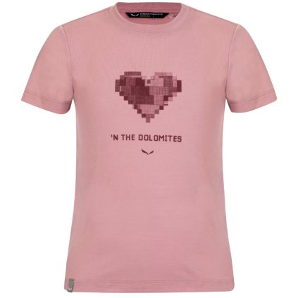 SALEWA GRAPHIC DRY SHORT SLEEVE T-SHIRT KIDS PINK ZEPHYR TRIČKO