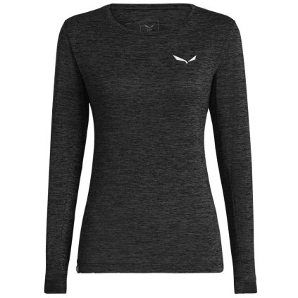 SALEWA PUEZ MELANGE DRYTON LONGSLEEVE TEE W BLACK OUT MELANGE TRIČKO