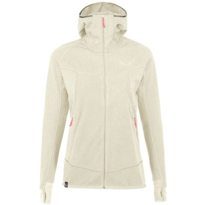 SALEWA PUEZ HYBRID POLARLITE HOODED FLEECE W BEIGE OATMEAL MELANGE MIKINA