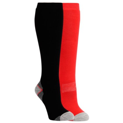 MCKINLEY ROB SKI SOCKS 2-PACK RED BLACK PONOŽKY