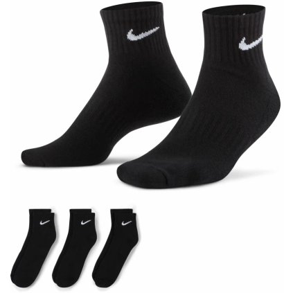 NIKE U EVERYDAY CUSH ANKLE 3 PACK UNI BLACK PONOŽKY