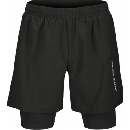 ACTIVE REBEL RIM 2IN1 RUNNING SHORTS M BLACK KRAŤASY