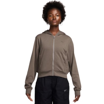 NIKE SPORTSWEAR CHILL TERRY HOODIE JACKET W BROWN MIKINA
