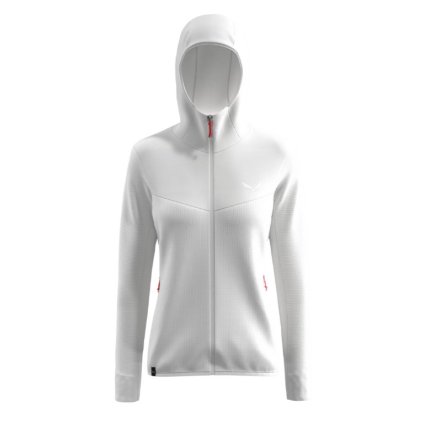 SALEWA PUEZ WAFFLE HYBRID POLARLITE HOODED JACKET W WHITE MIKINA