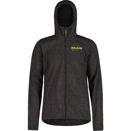 MALOJA HASLWANDM. JACKET M DEEP BLACK GRID BUNDA