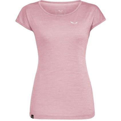SALEWA PUEZ MELANGE DRY T-SHIRT W PINK ZEPHYR MELANGE TRIČKO