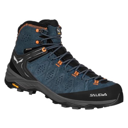 SALEWA ALP TRAINER 2 MID GORE-TEX M SHOES DARK DENIM FLUO ORANGE OBUV