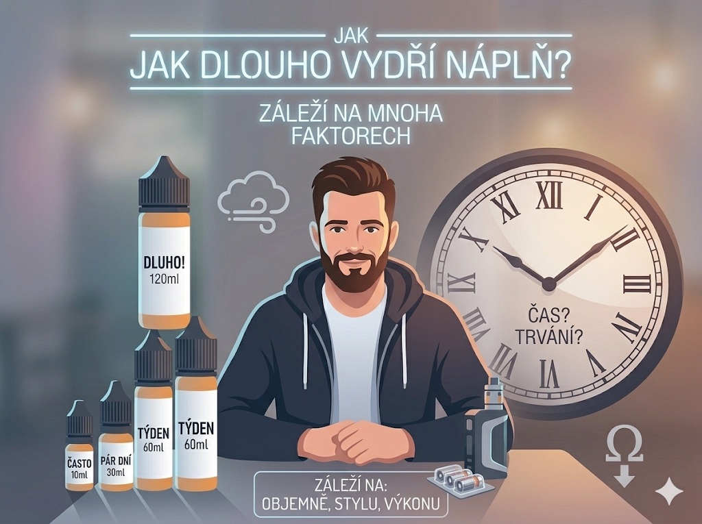 Jak dlouho vám vydrží náplň v e-cigaretě? Záleží na mnoha faktorech!