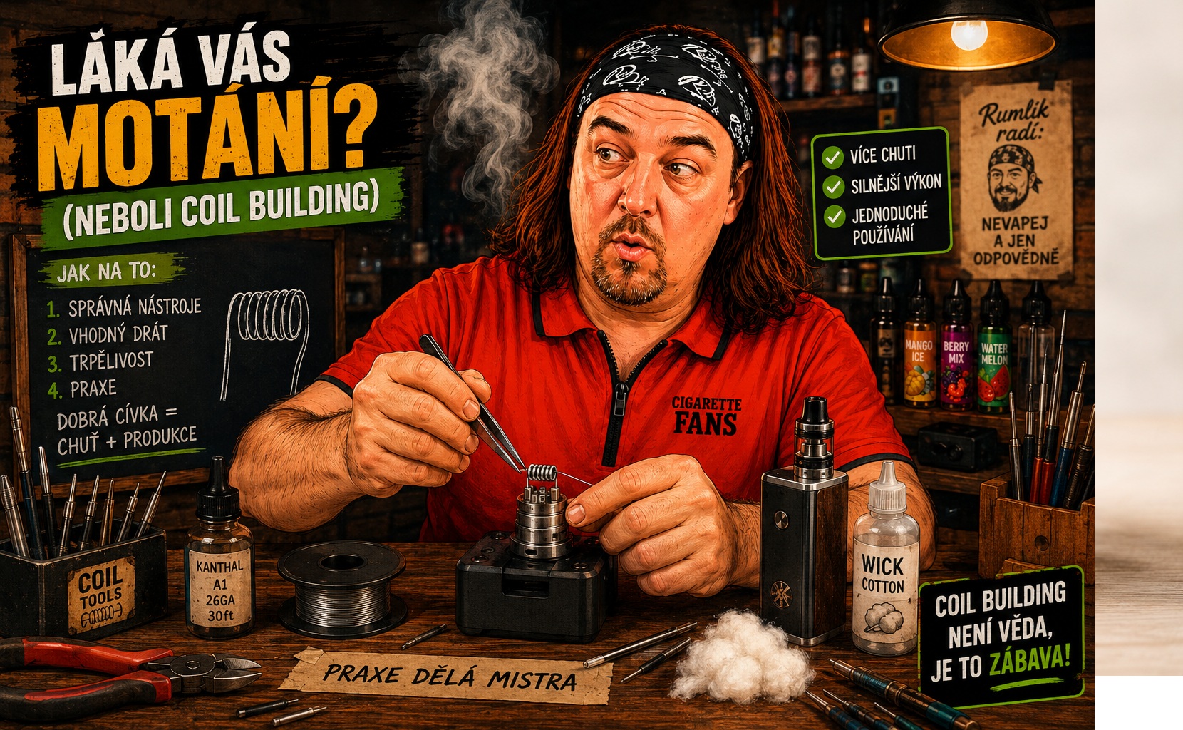 Láká vás motání neboli coil building? Poradíme vám, jak na to