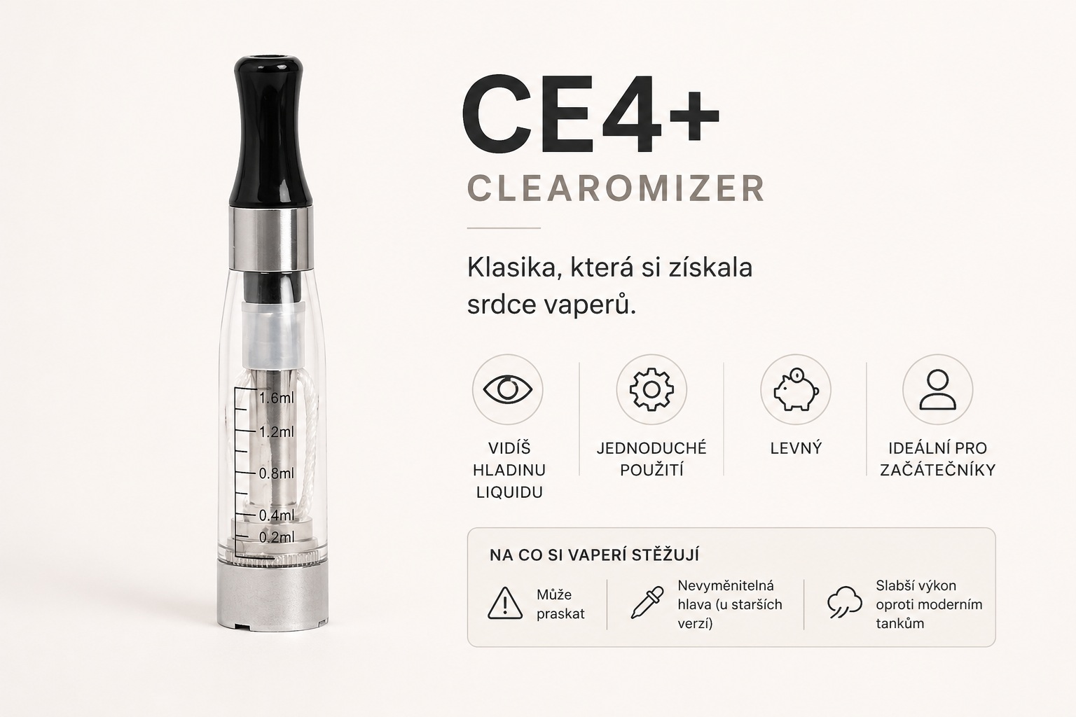 Proč je clearomizer CE4+ nejoblíbenější na trhu?