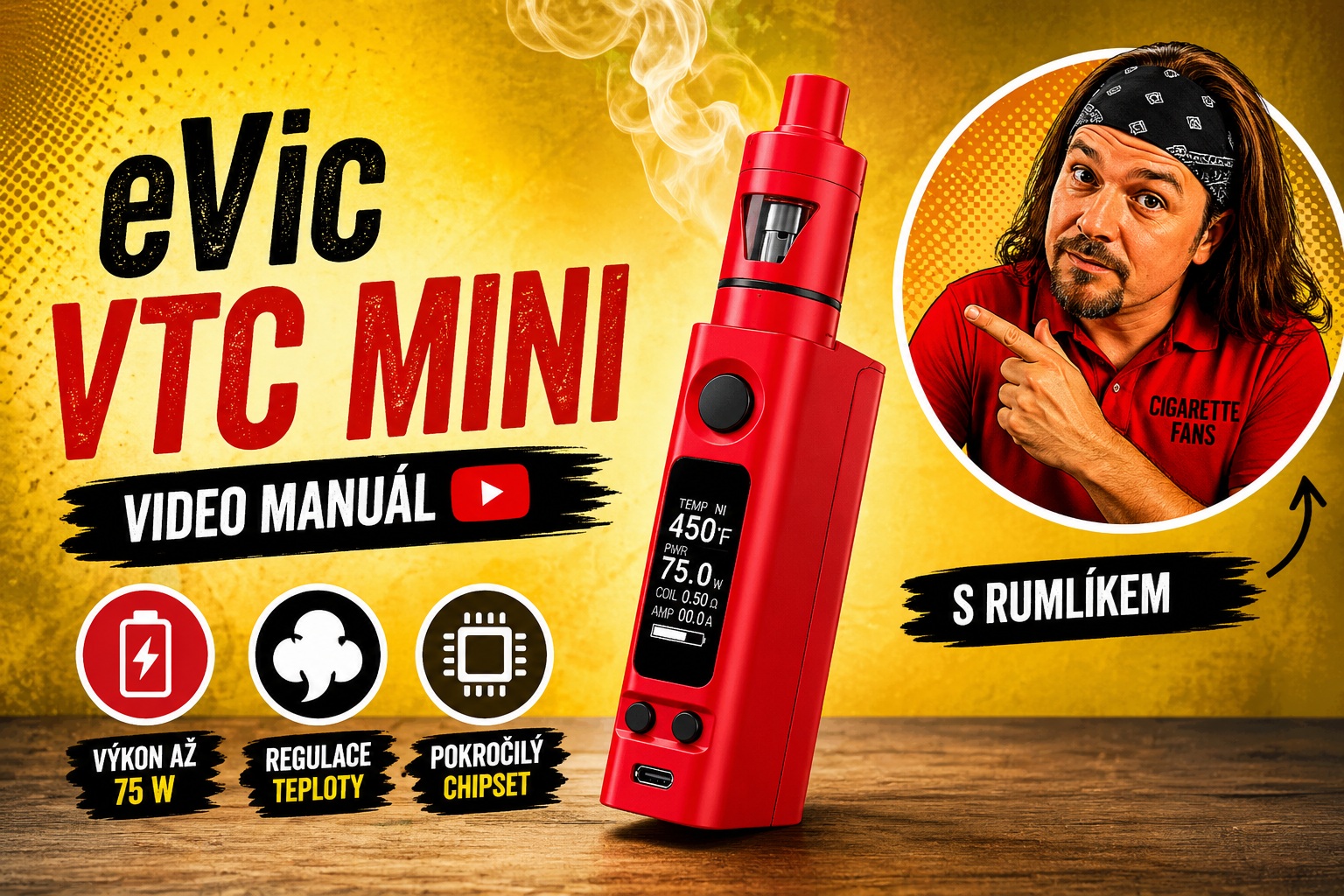 Videomanuál: E-cigareta Joyetech eVic VTC mini TRON na YouTube
