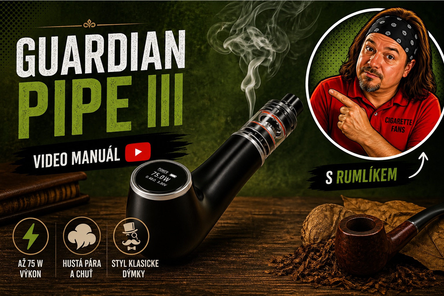 YouTube videomanuál: Smoktech Guardian Pipe III