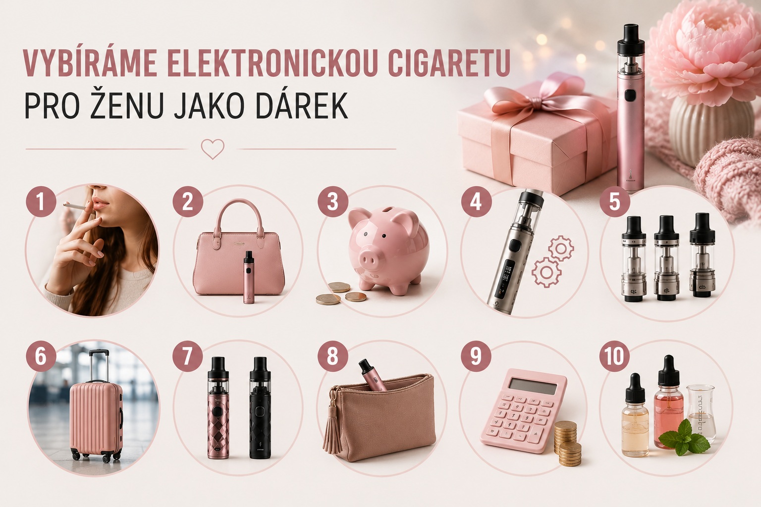 Vybíráme elektronickou cigaretu pro ženu jako dárek: Praktické desatero i 3 tipy pro vás