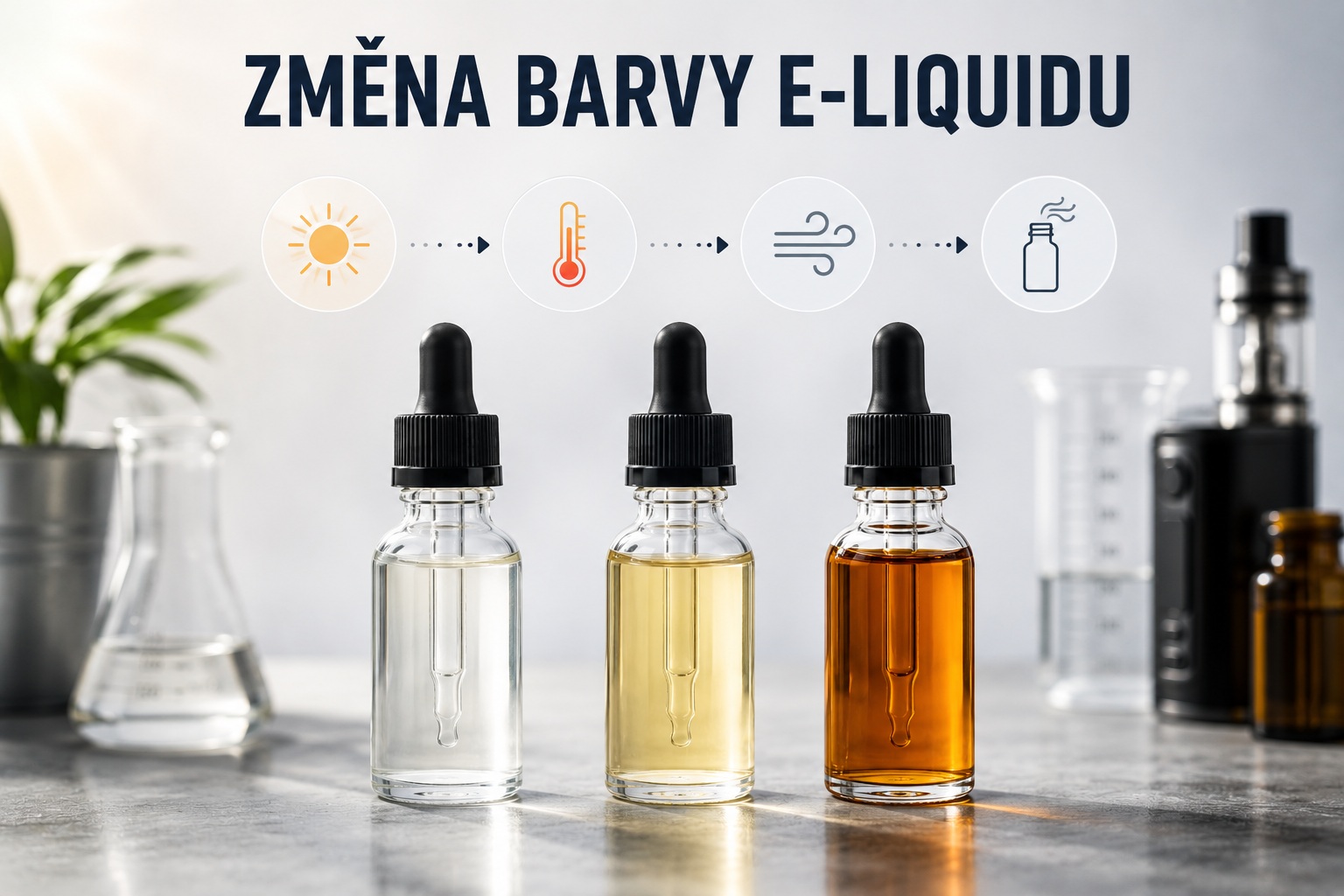 Změna barvy liquidu: Víte, čím je způsobena a zda škodí požitku při vapování?