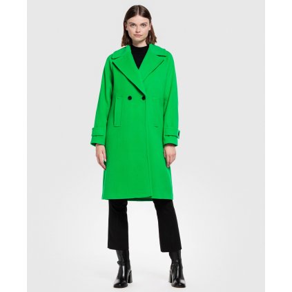 Dámsky vlnený kabát Creenstone zelený