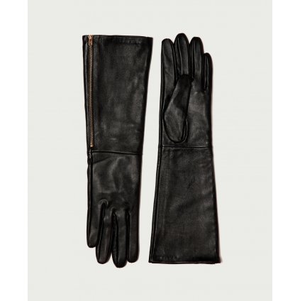 Dámske kožené rukavice Sisley čierne