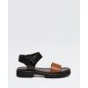 Dámske kožené sandále Sisley čierne