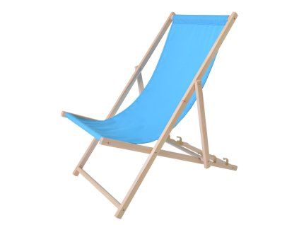 ROJA Bahama POLYESTER lehátko dřevěné přírodní - MODRÉ