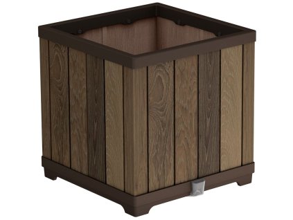 deco square planter walnut