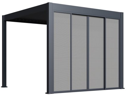 motor 3x3 116 153 75 30 double alu louvre toprail freestanding slim fabric door close 2