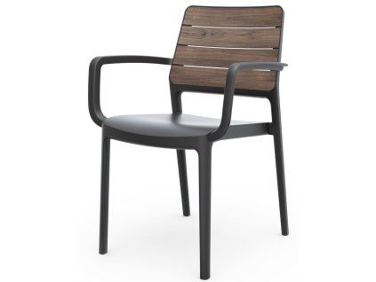 porto armchair graphite walnut