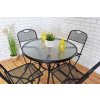 Zahradní stůl ZWMT Ø 80 cm kovový se skleněnou deskou