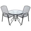 Zahradní stůl ZWMT Ø 80 cm kovový se skleněnou deskou