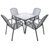 Zahradní stůl ZWMT 80x80 cm kovový se skleněnou deskou