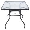 Zahradní stůl ZWMT 80x80 cm kovový se skleněnou deskou