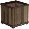deco square planter walnut