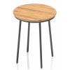 p gentle 0107634 7800 beistelltisch dm 40cm mit teak platte anthrazit matt object
