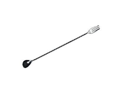 Lžička barmanská s vidličkou 50 cm, měď
