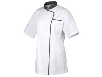 Expression rondon dámský, bílý s černým lemem, kr. rukáv, S