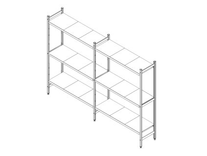Regalový systém 5099 x 400 mm, 3 police