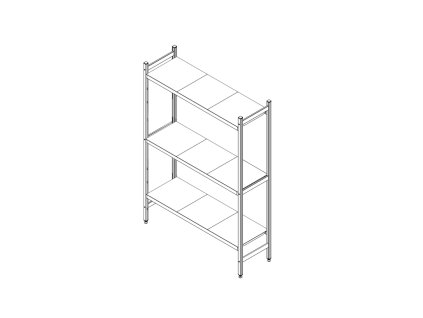 Regalový systém 1854 x 600 mm, 3 police