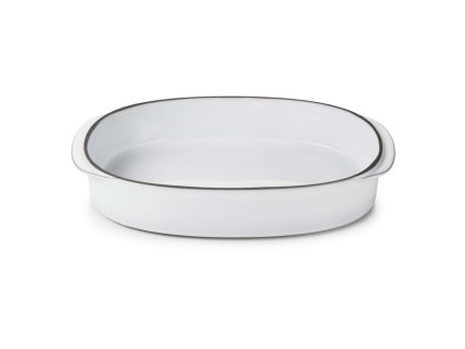 Caractére zapékací mísa, oválná 34 × 25 cm, bílá