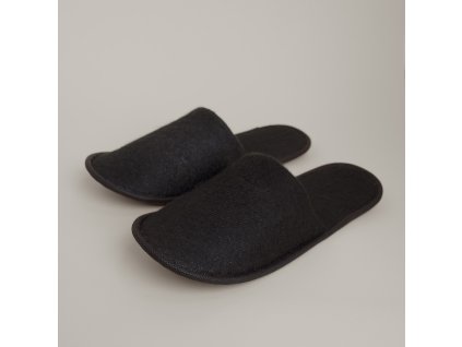 Hotelové pantofle BASIC NAP CLOTH 30 cm protiskluzové černé