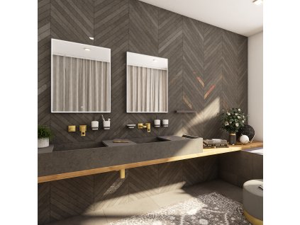 černé LED zrcadlo 600x800 s dotykovým senzorem