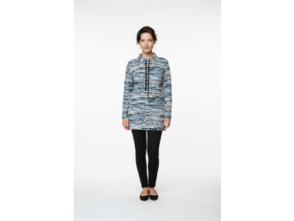 Delší svetr Kepa style šedo-modrý