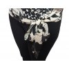 Halenka UOMO & DONNA s černými květy do lemu na zavazání