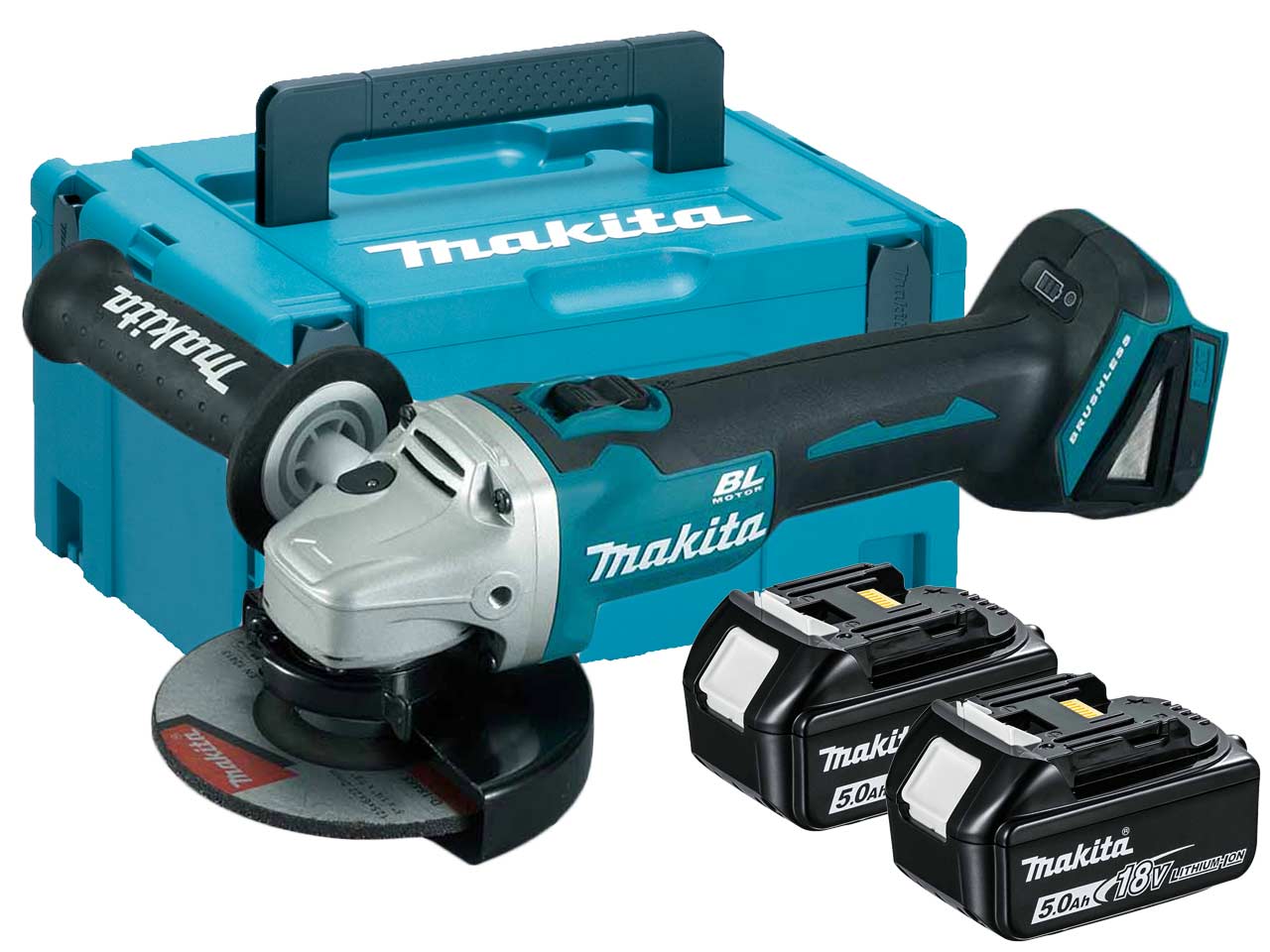 Aku úhlová bruska Makita DGA506RTJ 125mm Li-ion 18V/5,0Ah