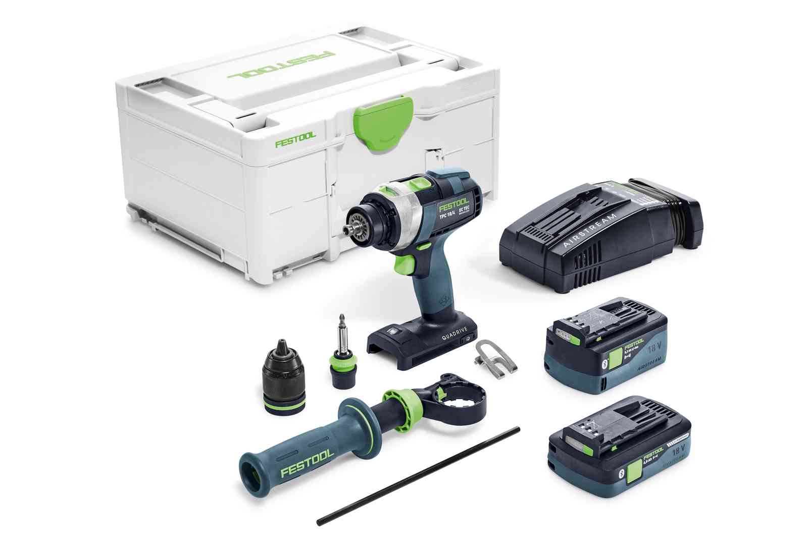 Akumulátorový příklepový vrtací šroubovák Festool QUADRIVE TPC 18/4 5,2/4,0 I-Plus-SCA 576771