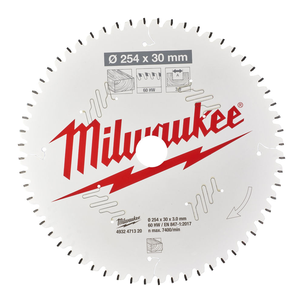 Kotouč pro pokosovou pilu Milwaukee CSB MS W 254 x 30 x 3.0 x 60ATB neg 4932471320