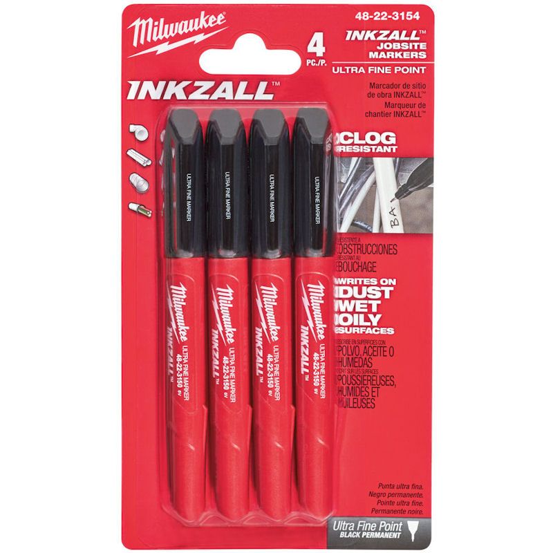 Inkzall™ popisovač s tenkým hrotem Milwaukee (černý)