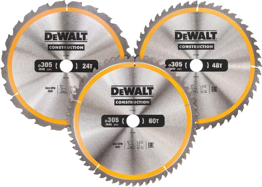 DeWALT DT1964 sada pilových kotoučů CONSTRUCTION, 305 X 30 mm, 3 ks