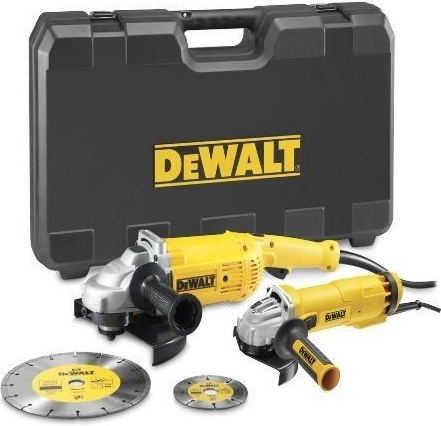 DeWALT DWE492SDT Set úhlových brusek 125mm + 230 mm + diamantové kotouče