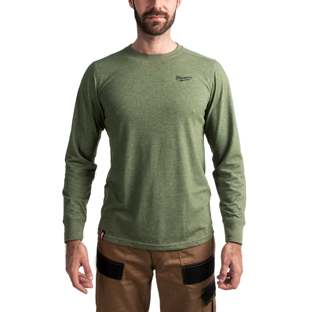 Hybridní triko s dlouhým rukávem - zelené Milwaukee HT LS GN Velikost: L
